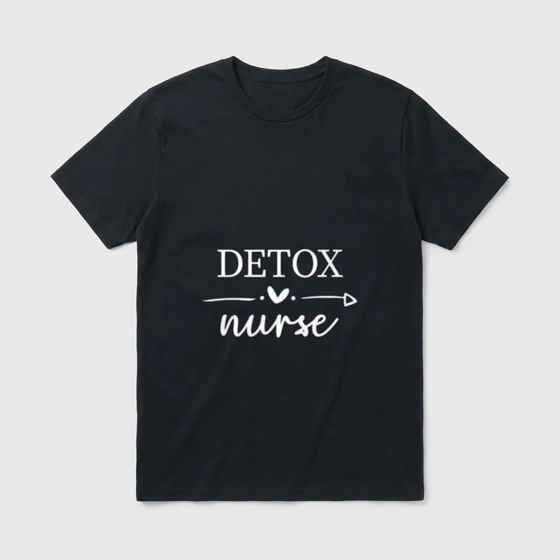 Detox Nurse Week Appreciation Day T-Shirt – DETOX nurse lettering with a heart arrow accent – Classic T-Shirt in Black