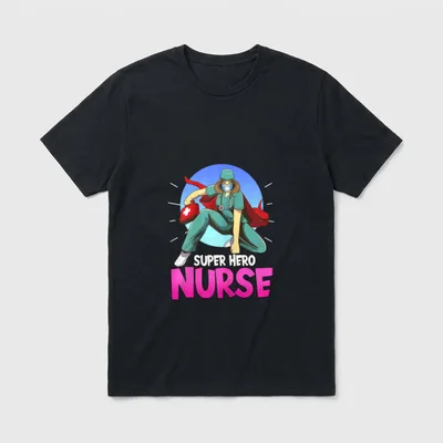 Super Hero Nurse Happy Week Medicine T-Shirt – Classic T-Shirt in Black