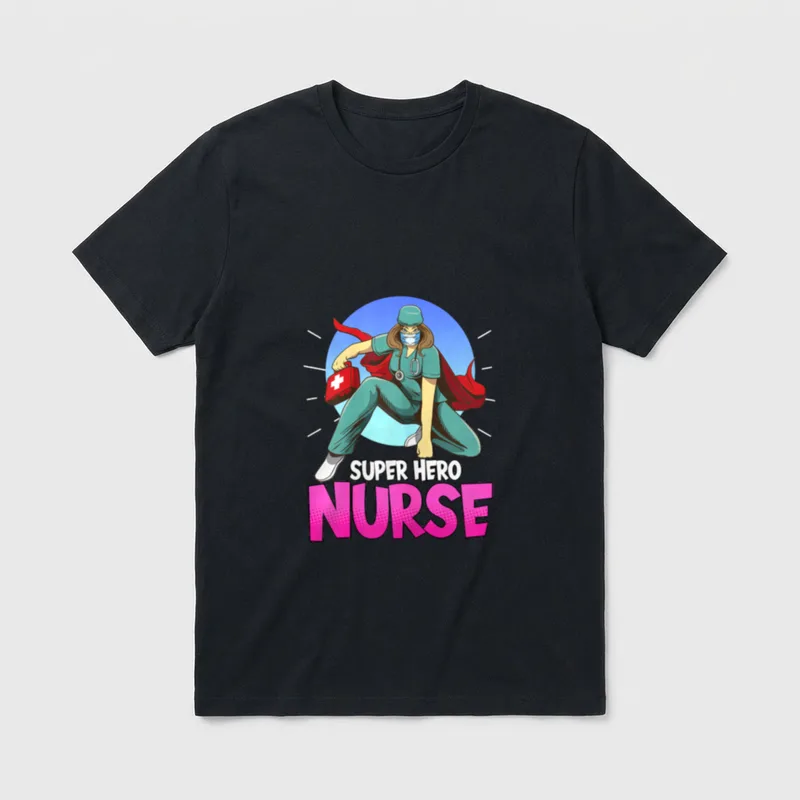 Super Hero Nurse Happy Week Medicine T-Shirt – Classic T-Shirt in Black