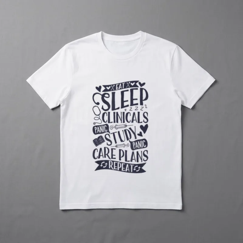 Clinicals Nurse Funny RN Nursing School T-Shirt – Classic T-Shirt in Black