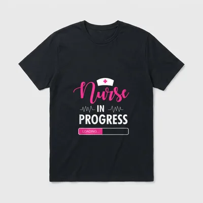 Nurse in Progress Nursing Student Certified T-Shirt – Classic T-Shirt in Black
