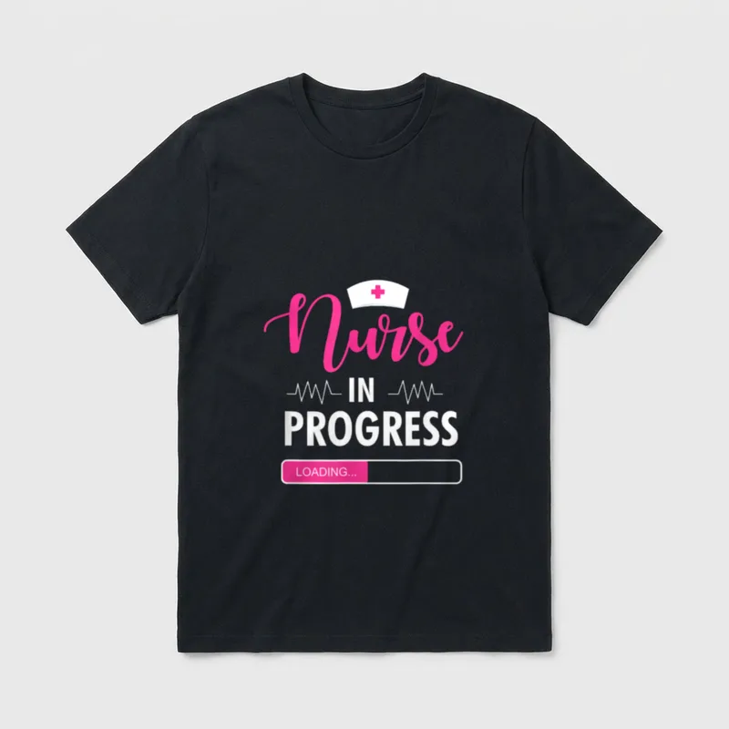 Nurse in Progress Nursing Student Certified T-Shirt – Classic T-Shirt in Black