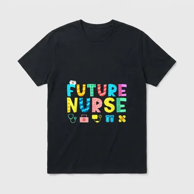 Future Nurse Kid's Career T-Shirt – “FUTURE NURSE” with stethoscope, aid kit, and bandages – Classic T-Shirt in Black
