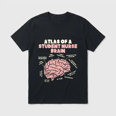 Atlas of Student Nurse Brain T-Shirt – Classic T-Shirt in Black