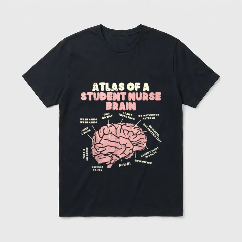 Atlas of Student Nurse Brain T-Shirt – Classic T-Shirt in Black
