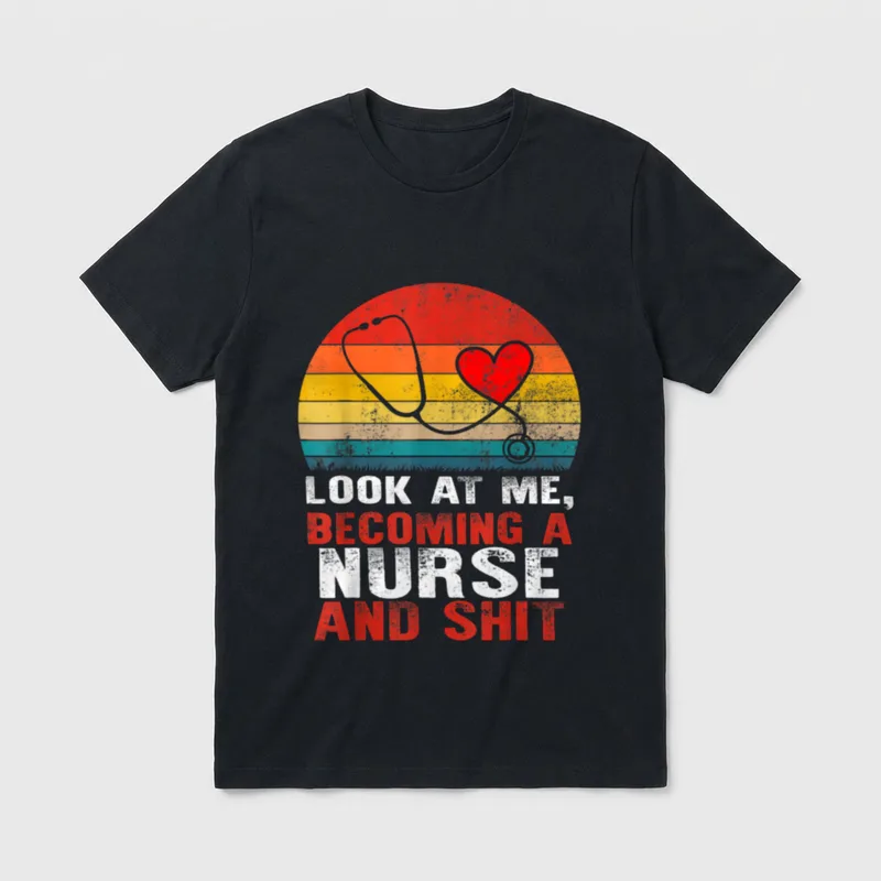 Future Nurse Look at Me Becoming T-Shirt – Classic T-Shirt in Black