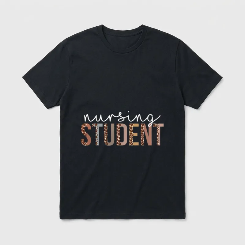 Leopard Nursing Student Appreciation Healthcare T-Shirt – Classic T-Shirt in Black