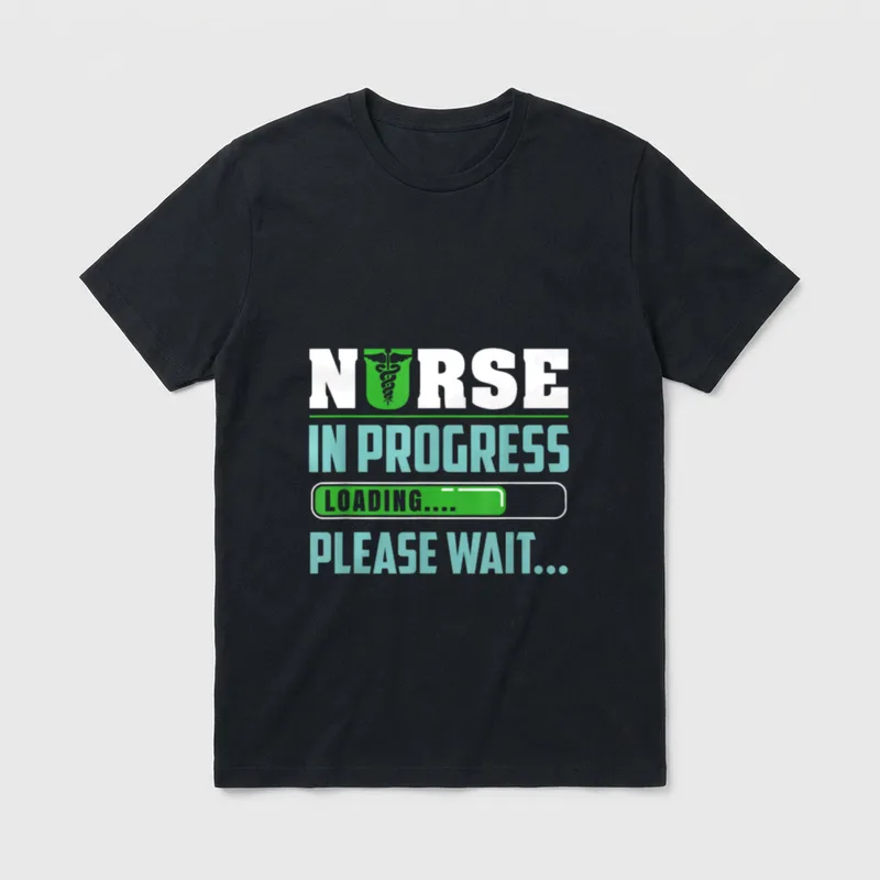 Cute Nursing Student Humor T-Shirt – Nurse in progress loading please wait – Classic T-Shirt in Black