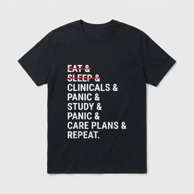 Funny Nursing School Student Nurse Eat T-Shirt – Classic T-Shirt in Black