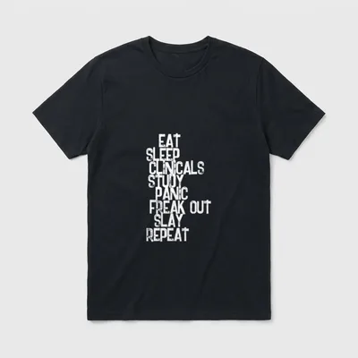 Funny Nursing Student Eat Sleep Clinicals T-Shirt – Classic T-Shirt in Black