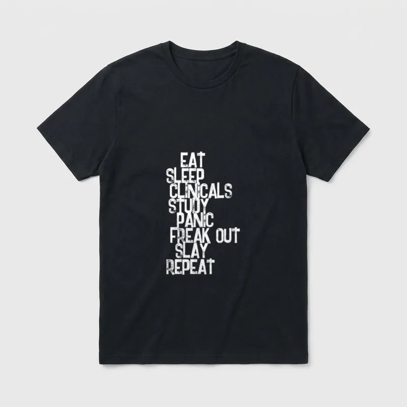 Funny Nursing Student Eat Sleep Clinicals T-Shirt – Classic T-Shirt in Black