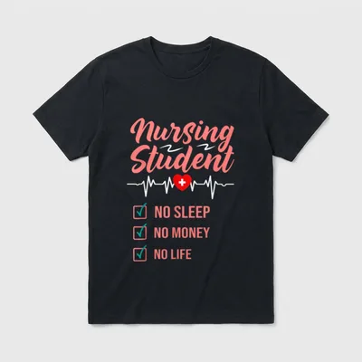 Nurse Student Funny Nursing School Graduate T-Shirt – Classic T-Shirt in Black