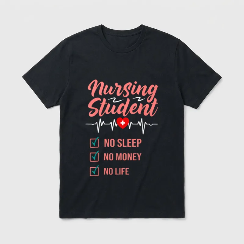 Nurse Student Funny Nursing School Graduate T-Shirt – Classic T-Shirt in Black
