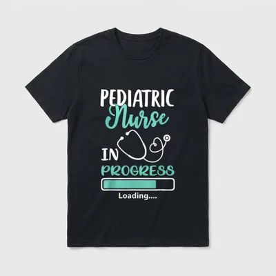 Pediatric Nurse in Progress Loading Training T-Shirt – “PEDIATRIC Nurse IN PROGRESS Loading....” – Classic T-Shirt in Black
