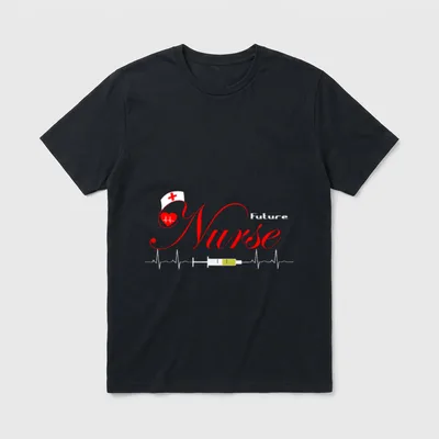 Future Nurse Double-needle T-Shirt – Classic T-Shirt in Black