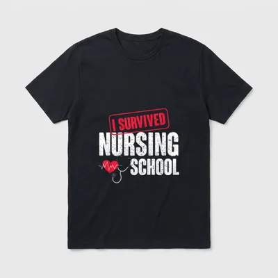 I Survived Nursing School T-Shirt – Classic T-Shirt in Black