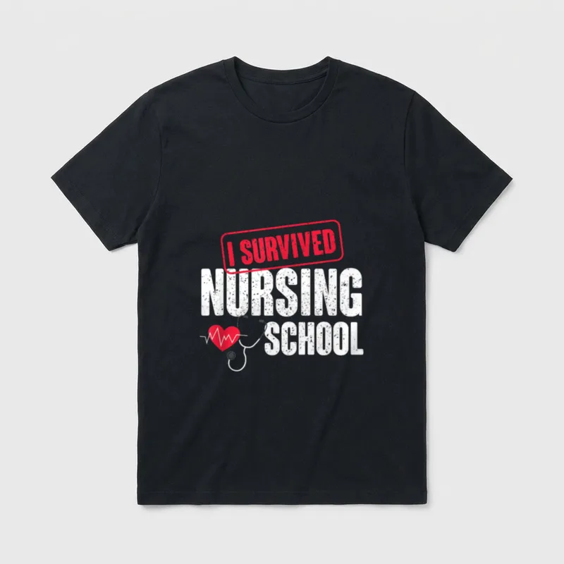 I Survived Nursing School T-Shirt – Classic T-Shirt in Black