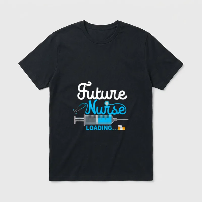 Future Nurse Loading Funny Nursing Education T-Shirt – Classic T-Shirt in Black