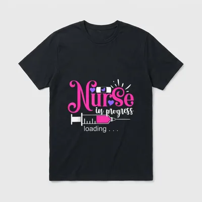 Nurse in Progress Loading Future Rn T-Shirt – Nurse in progress loading with syringe – Classic T-Shirt in Black