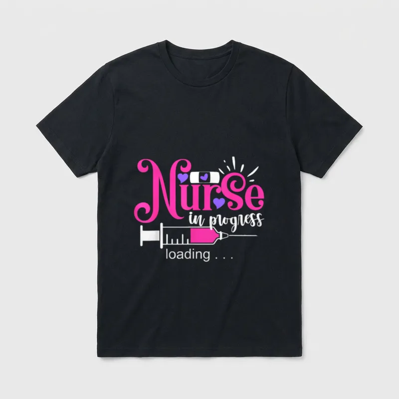 Nurse in Progress Loading Future Rn T-Shirt – Nurse in progress loading with syringe – Classic T-Shirt in Black