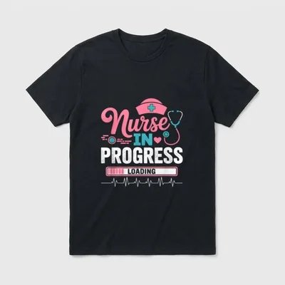 Nurses Nurse in Progress Nursing School T-Shirt – Classic T-Shirt in Black
