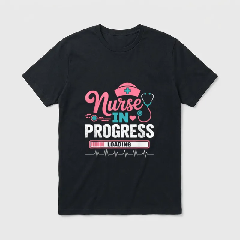 Nurses Nurse in Progress Nursing School T-Shirt – Classic T-Shirt in Black