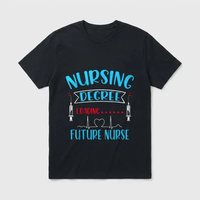 Nursing Degree Loading Future Nurse School T-Shirt – Classic T-Shirt in Black