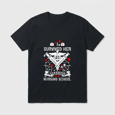 I Survived Her Passing Nursing Who T-Shirt – Classic T-Shirt in Black