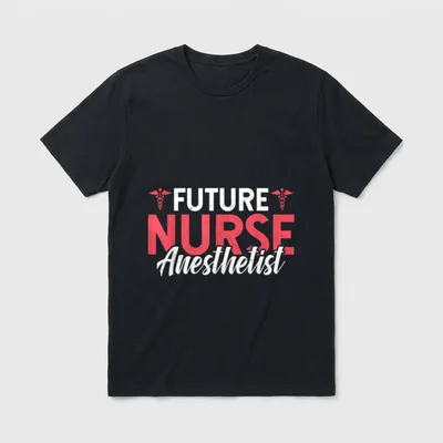 Future Nurse Anesthetist T-Shirt – FUTURE NURSE Anesthetist lettering with two caduceus symbols – Classic T-Shirt in Black
