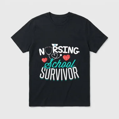 Nursing Students School Grad Survivor T-Shirt – Classic T-Shirt in Black