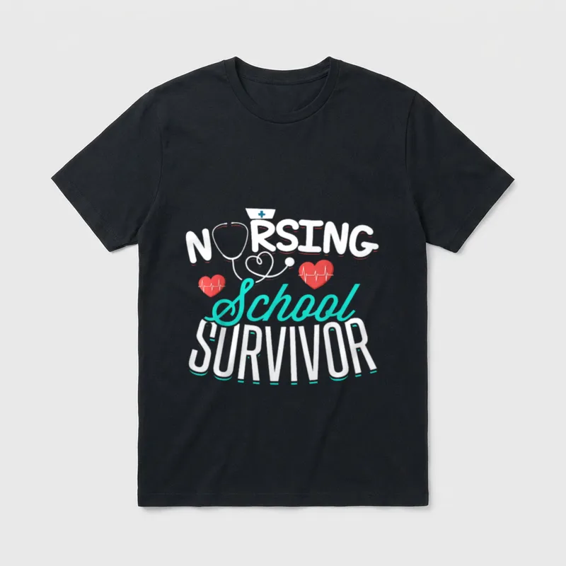 Nursing Students School Grad Survivor T-Shirt – Classic T-Shirt in Black