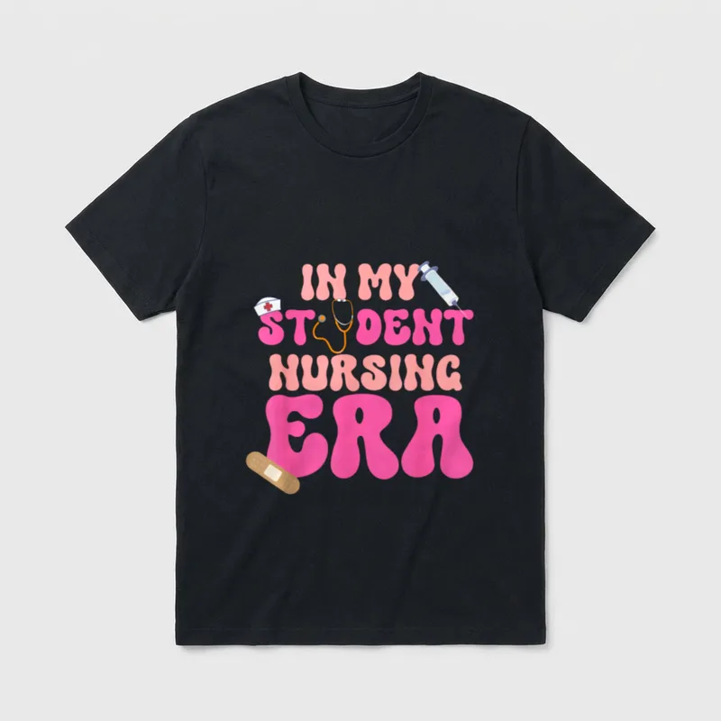 In My Nursing Student Era Product T-Shirt – IN MY STUDENT NURSING ERA with medical illustrations – Classic T-Shirt in Black