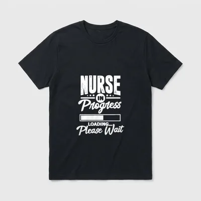 Nurse in Progress Funny Nursing Student T-Shirt – Classic T-Shirt in Black