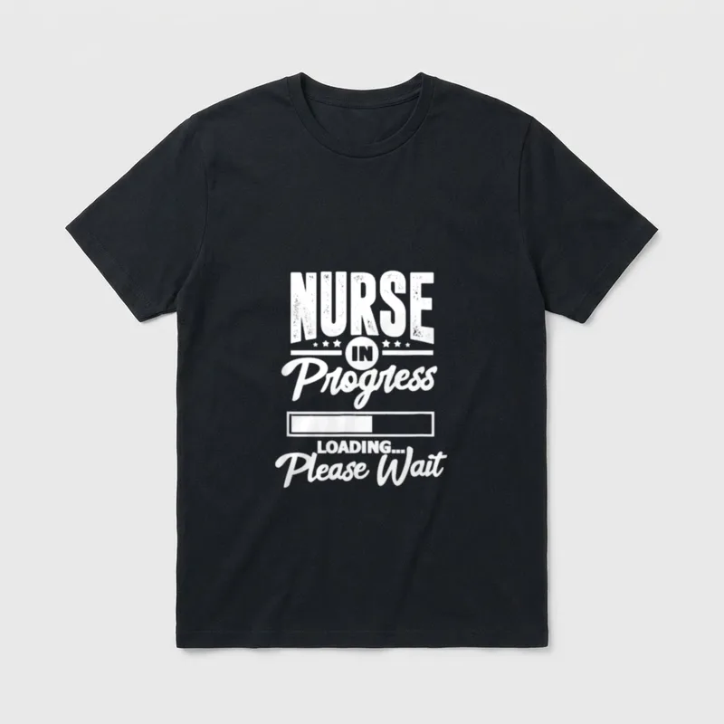 Nurse in Progress Funny Nursing Student T-Shirt – Classic T-Shirt in Black