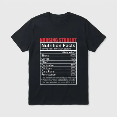 Nursing Student Nutrition Facts T-Shirt – Classic T-Shirt in Black