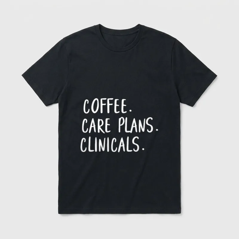 Coffee Care Plans Clinicals Future Nurse T-Shirt – Classic T-Shirt in Black