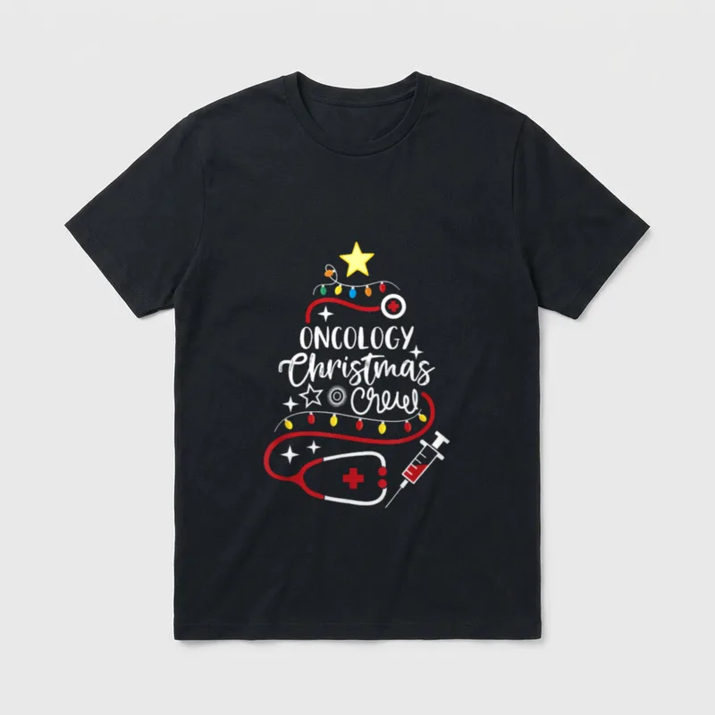 Oncology Nurse Oncologist Secretary Christmas All T-Shirt – Classic T-Shirt in Black