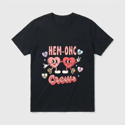 Valentine HEM ONC Crew Nurse Heart T-Shirt – Classic T-Shirt in Black