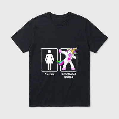 Oncology Nurse Funny Dabbing Unicorn Medical T-Shirt – Classic T-Shirt in Black