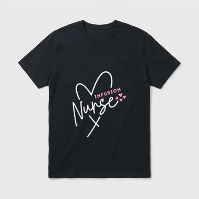 Cute Infusion Nurse Heart Novelty Group T-Shirt – Classic T-Shirt in Black