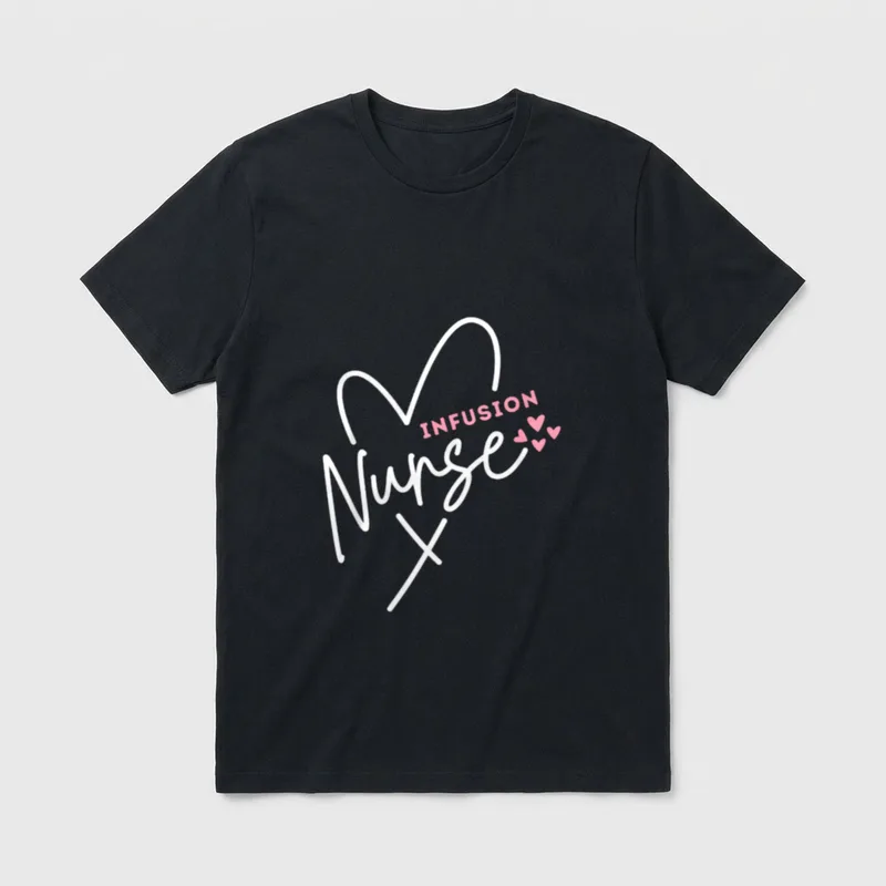 Cute Infusion Nurse Heart Novelty Group T-Shirt – Classic T-Shirt in Black