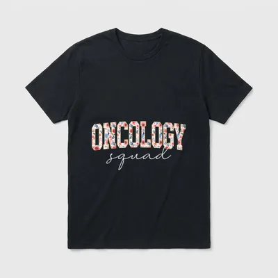 Floral Oncology Squad Nurse Crew T-Shirt – Classic T-Shirt in Black