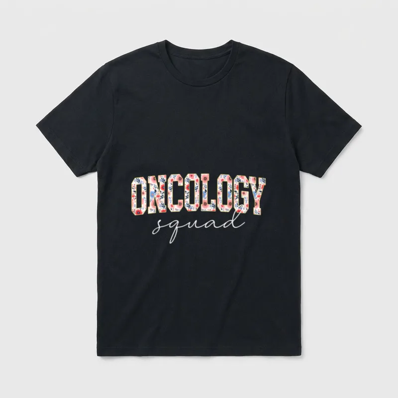 Floral Oncology Squad Nurse Crew T-Shirt – Classic T-Shirt in Black