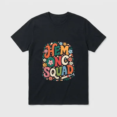 Medical Hematology Oncology Nurse Crew T-Shirt – Classic T-Shirt in Black