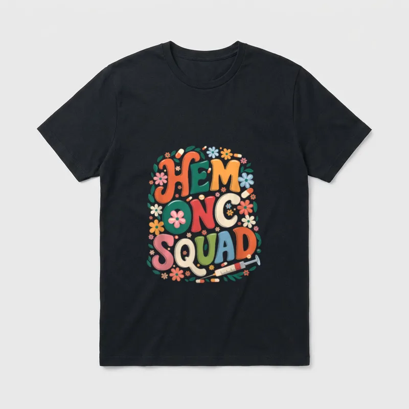 Medical Hematology Oncology Nurse Crew T-Shirt – Classic T-Shirt in Black