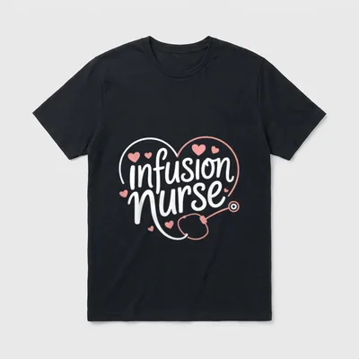 Infusion Nurse Heartbeat IV Therapy T-Shirt – Classic T-Shirt in Black