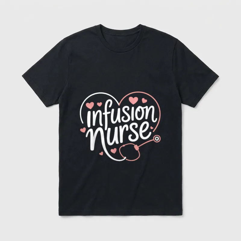 Infusion Nurse Heartbeat IV Therapy T-Shirt – Classic T-Shirt in Black