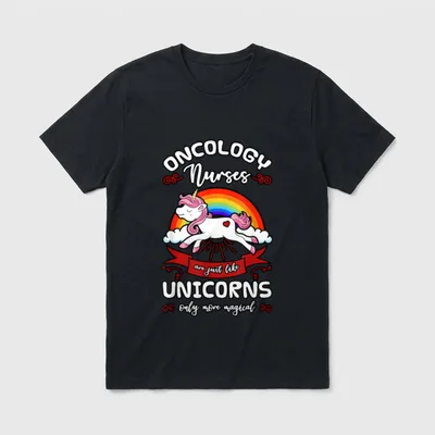 Oncology Nurses Medical Profession Unicorns T-Shirt – Classic T-Shirt in Black