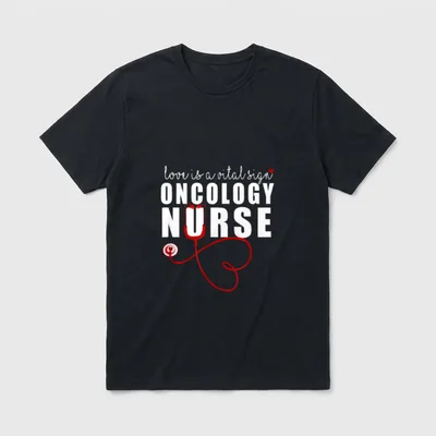 Oncology Nurse Valentine's Day Themed Hearts T-Shirt – Classic T-Shirt in Black