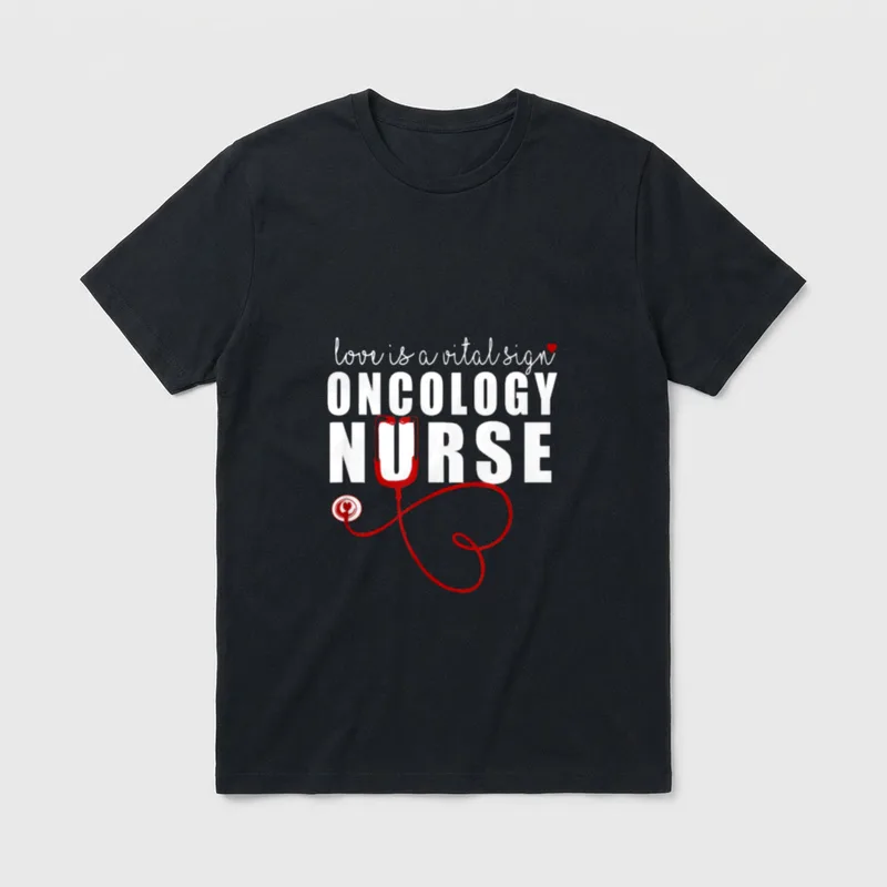 Oncology Nurse Valentine's Day Themed Hearts T-Shirt – Classic T-Shirt in Black